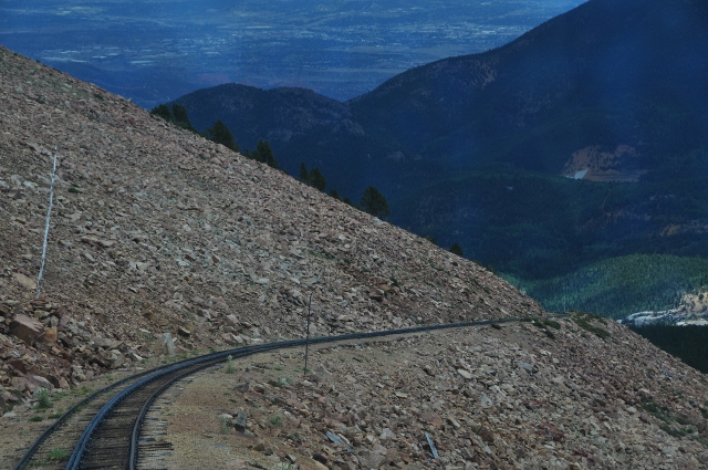 the cog railway route to Pike's Peak